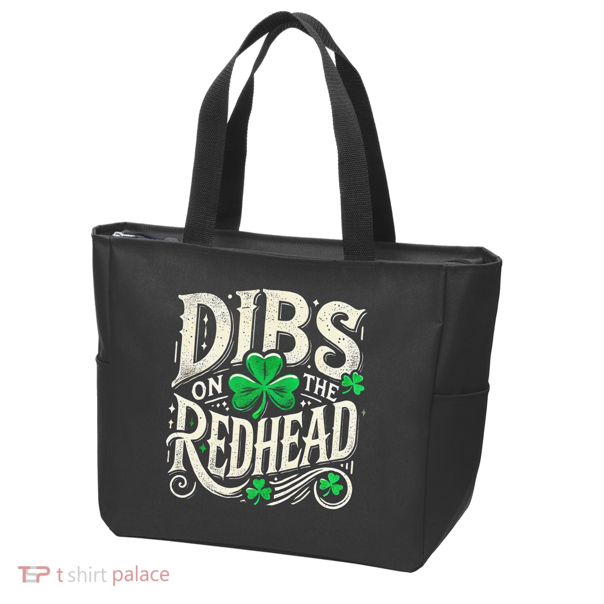 Dibs On The Redhead Funny St Patricks Day Drinking Tote Bag
