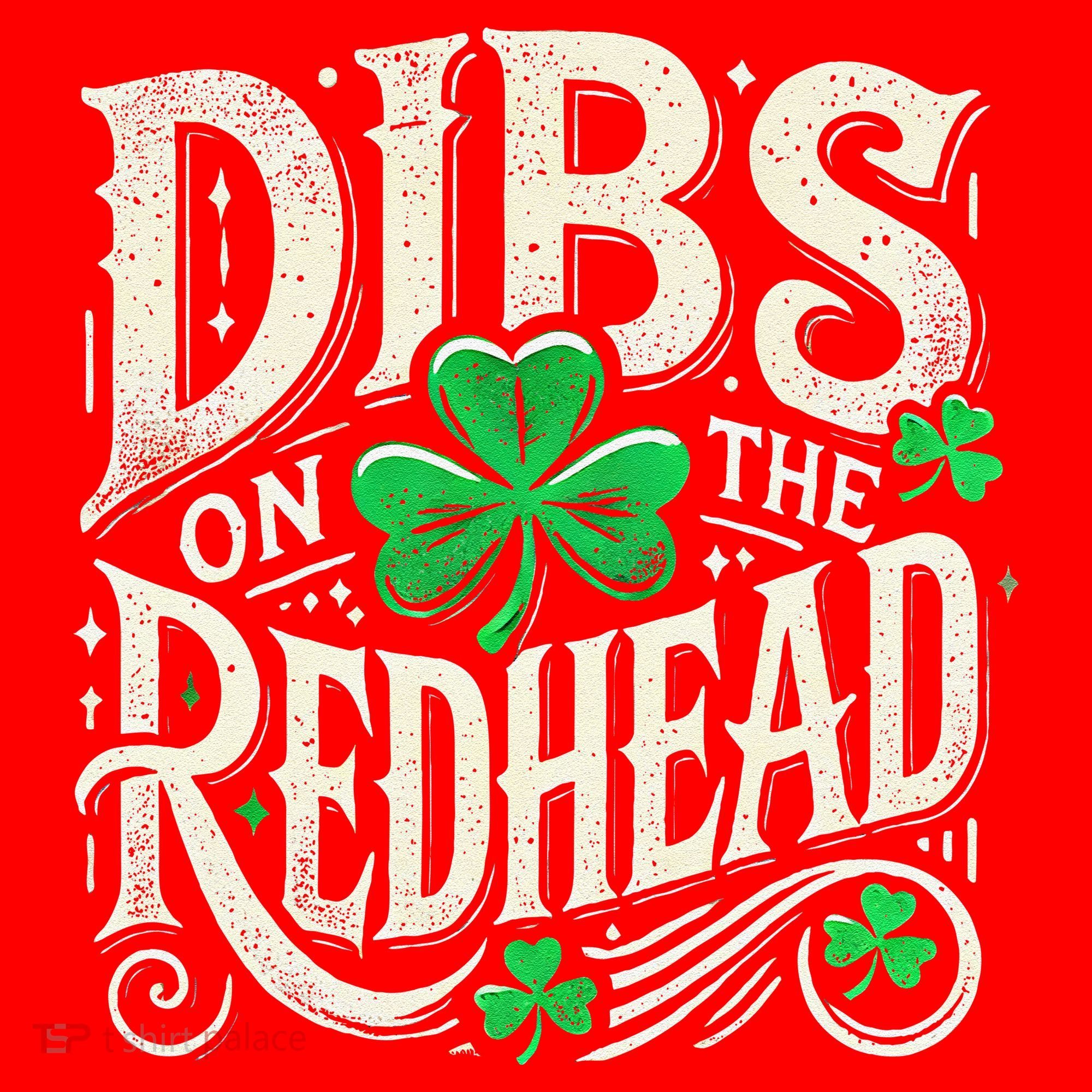 Dibs On The Redhead Funny St Patricks Day Drinking Santa Hat
