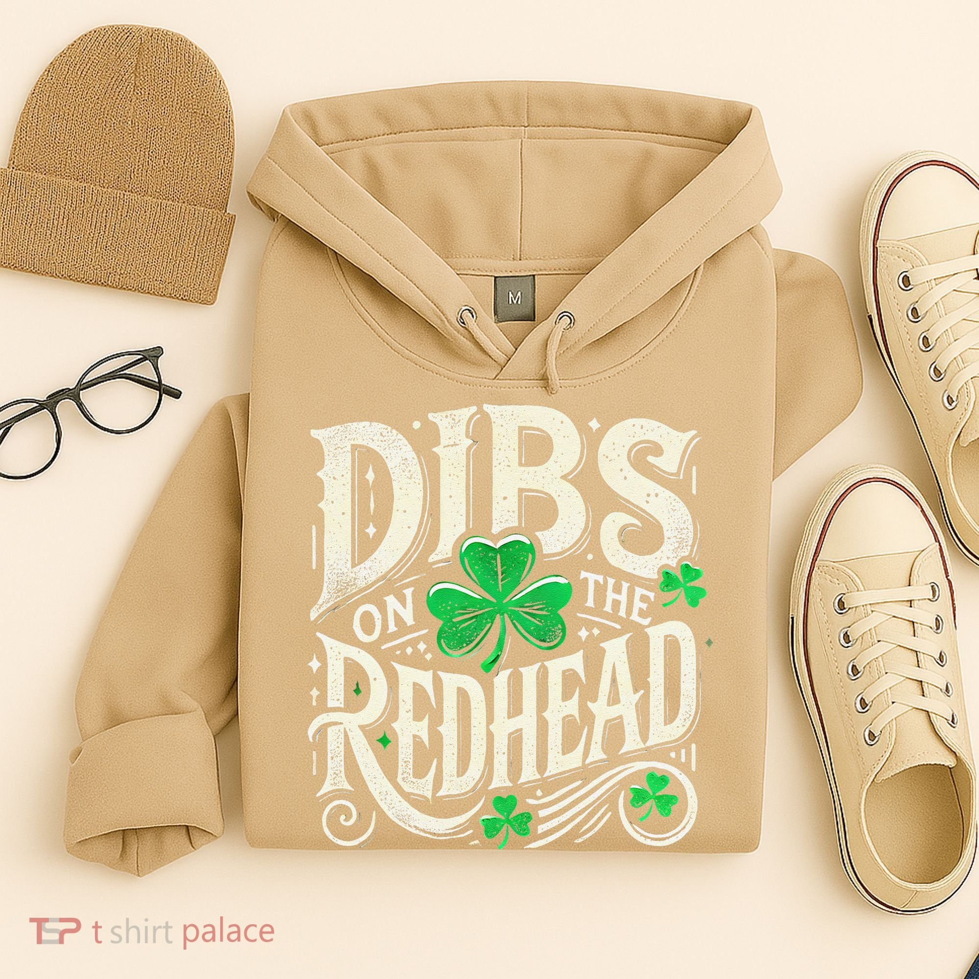 Dibs On The Redhead Funny St Patricks Day Drinking Hoodie