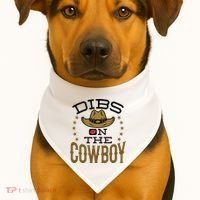 Dibs On The Cowboy Rodeo Girlfriend Wife Women USA-Made Doggie Bandana thumb 1