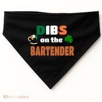 Dibs On The Bartender Cool Gift Funny St Patricks Day Ing Gift USA-Made Doggie Bandana thumb 0