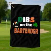 Dibs On The Bartender Cool Gift Funny St Patricks Day Ing Gift Golf Towel thumb 1