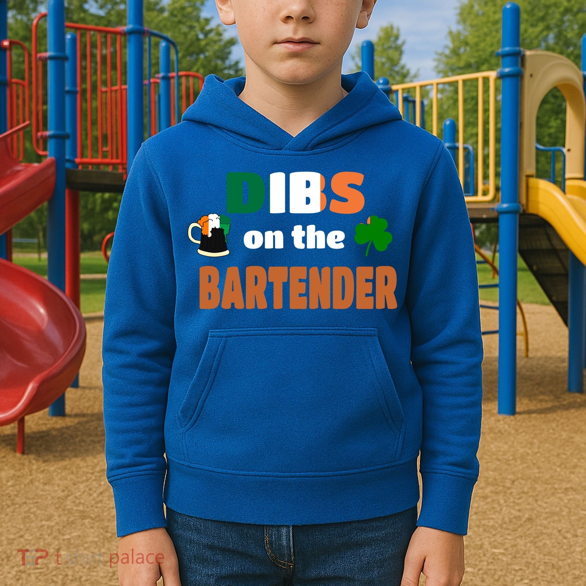 Dibs On The Bartender Cool Gift Funny St Patricks Day Ing Gift Kids Hoodie