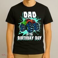 Dad Of The Birthday Boy Monster Truck Birthday Party Gift T-Shirt thumb 3