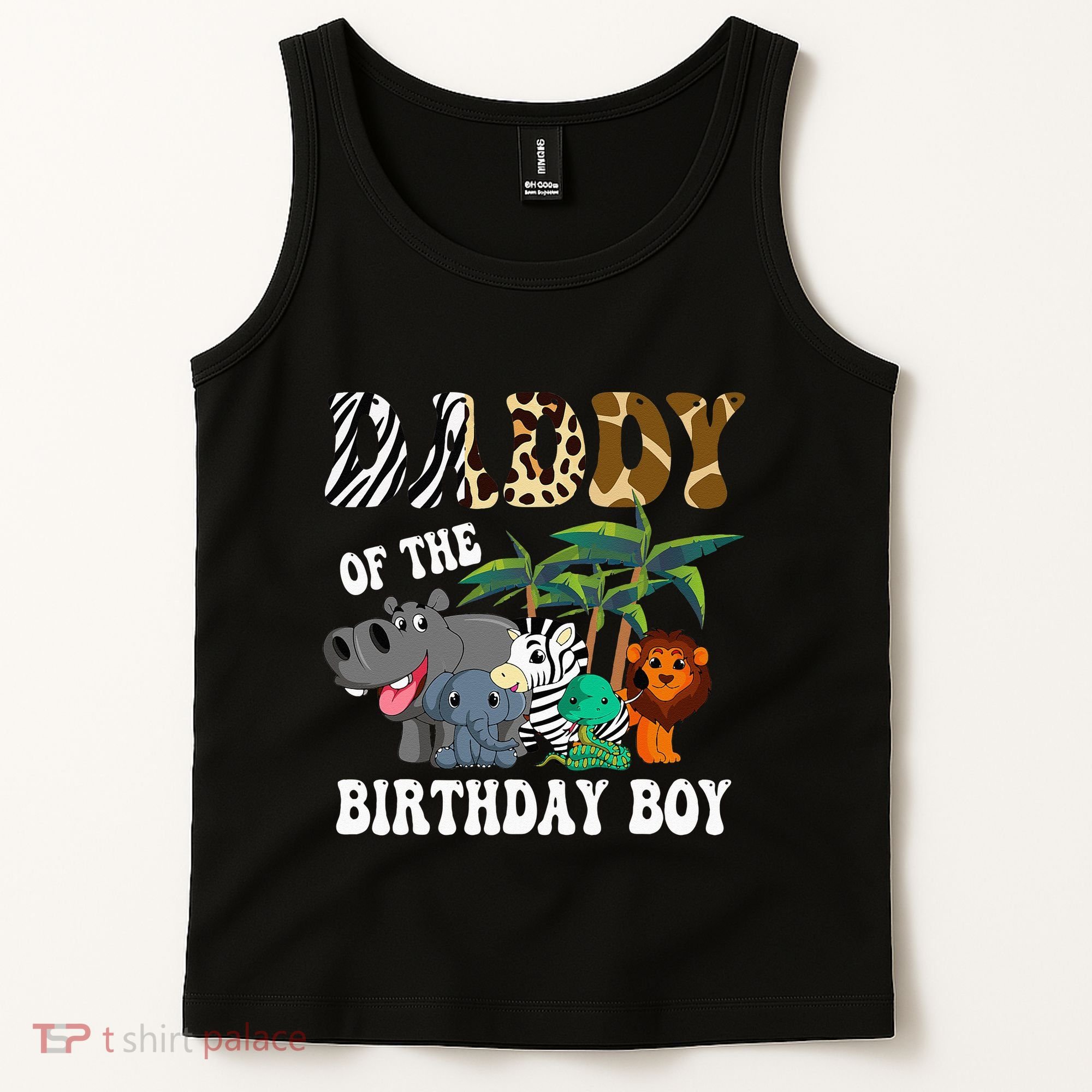 Daddy Of The Birthday Boy Zoo Bday Safari Celebration Tank Top