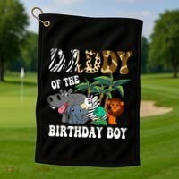 Daddy Of The Birthday Boy Zoo Bday Safari Celebration Golf Towel thumb 1