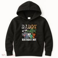 Daddy Of The Birthday Boy Zoo Bday Safari Celebration Kids Hoodie thumb 0