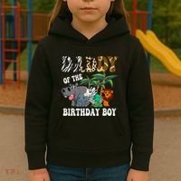 Daddy Of The Birthday Boy Zoo Bday Safari Celebration Kids Hoodie thumb 3