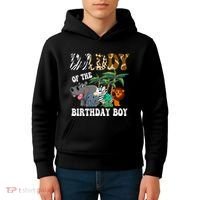 Daddy Of The Birthday Boy Zoo Bday Safari Celebration Kids Hoodie thumb 4