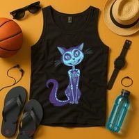 Day Of The Dead Dia De Los Muertos Cat Tank Top thumb 4