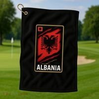 Depth Of The Eagle: Albania In Layers Golf Towel thumb 1