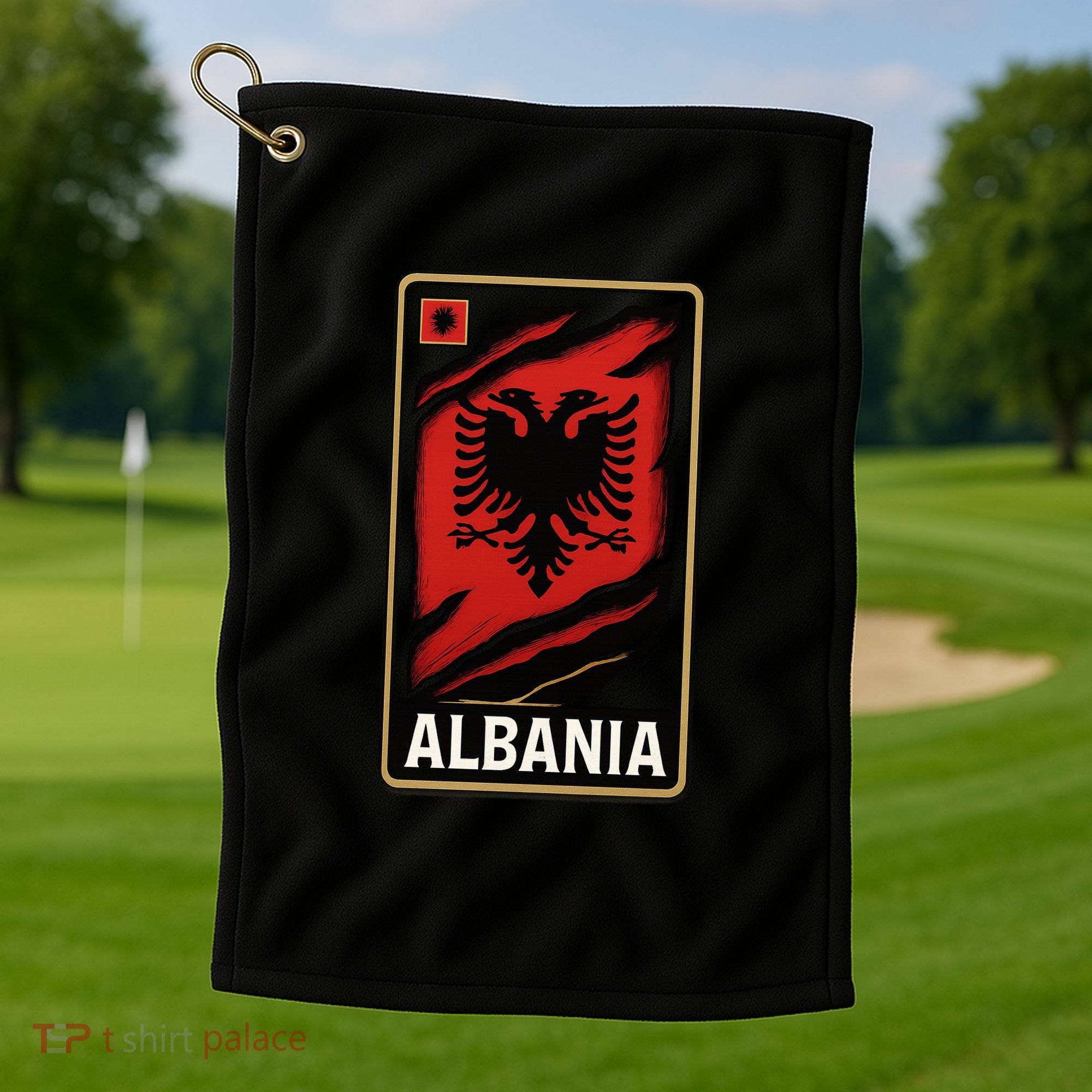 Depth Of The Eagle: Albania In Layers Golf Towel