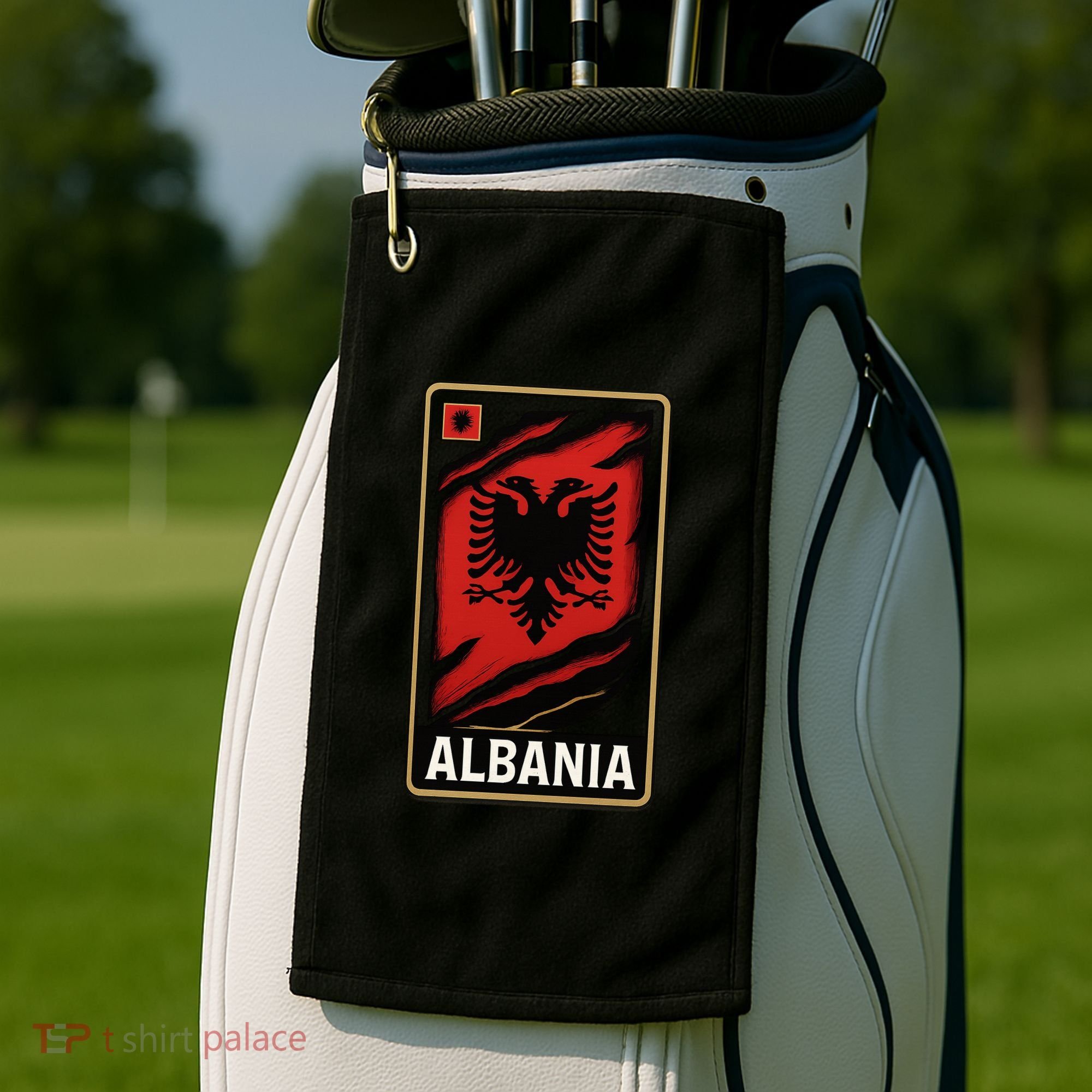 Depth Of The Eagle: Albania In Layers Golf Towel