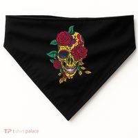 Day Of The Dead Rose Skull USA-Made Doggie Bandana thumb 0