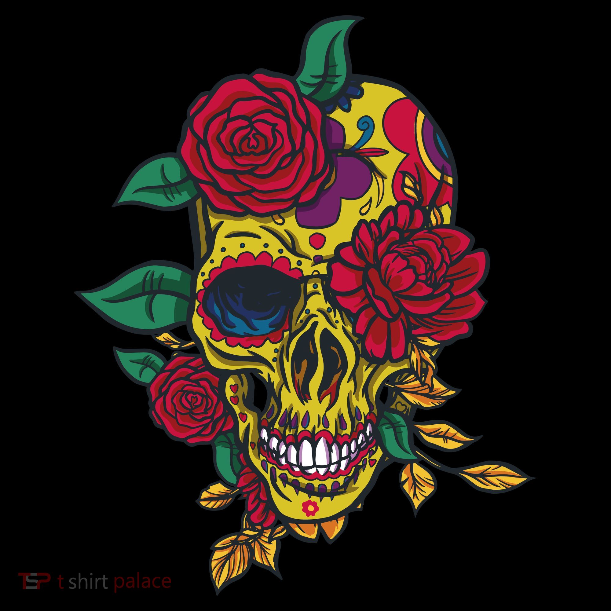 Day Of The Dead Rose Skull Apron