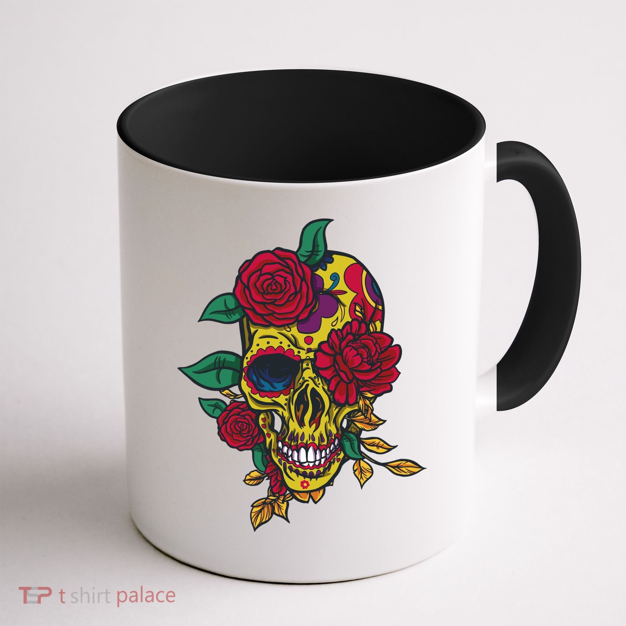 Day Of The Dead Rose Skull Coffee Mug