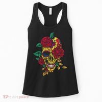 Day Of The Dead Rose Skull Women's Tank Top thumb 0