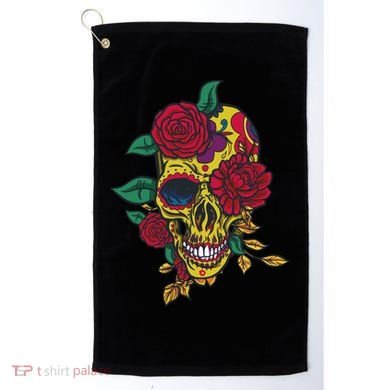 Day Of The Dead Rose Skull Golf Towel