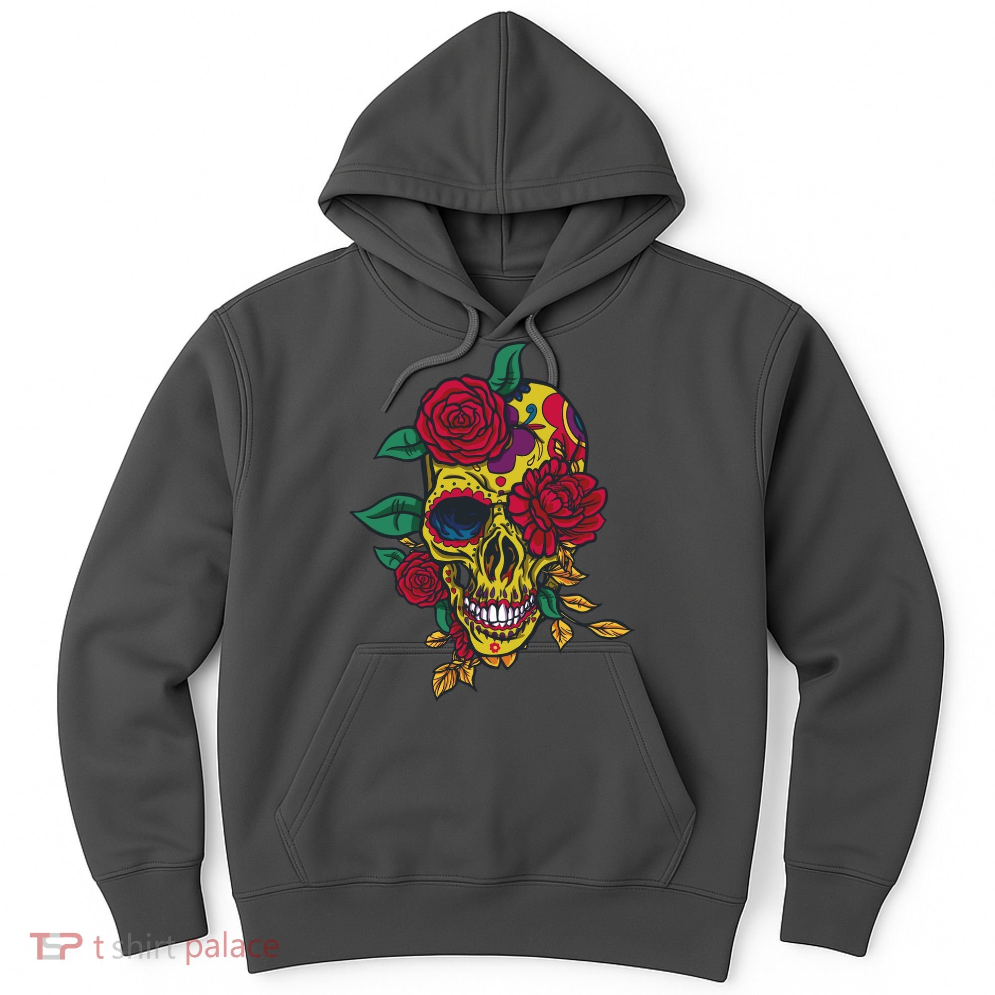 Day Of The Dead Rose Skull Hoodie