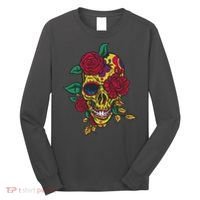 Day Of The Dead Rose Skull Long Sleeve Shirt thumb 0