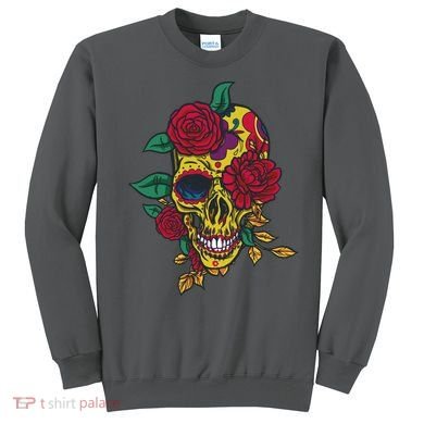 Day Of The Dead Rose Skull Sweatshirt