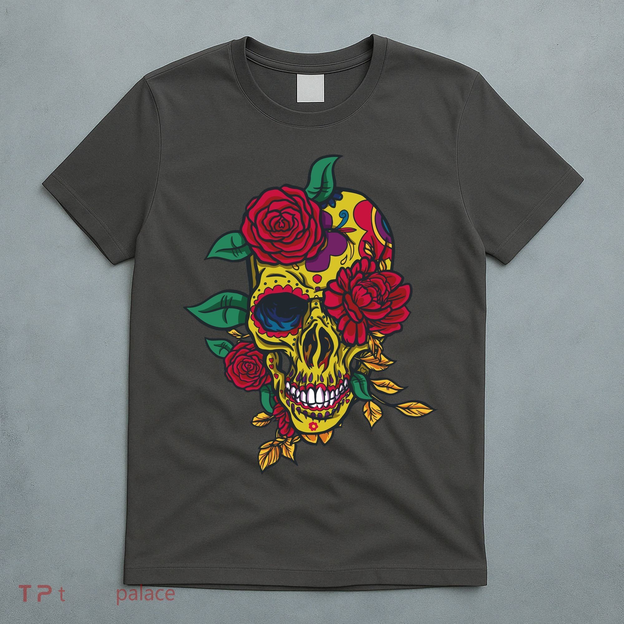 Day Of The Dead Rose Skull T-Shirt