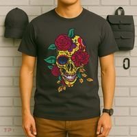 Day Of The Dead Rose Skull T-Shirt thumb 6
