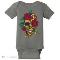 Day Of The Dead Rose Skull Baby Bodysuit thumb 0