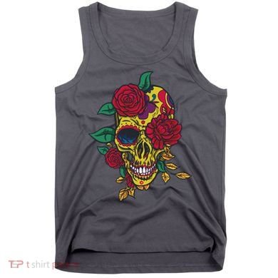 Day Of The Dead Rose Skull Tank Top
