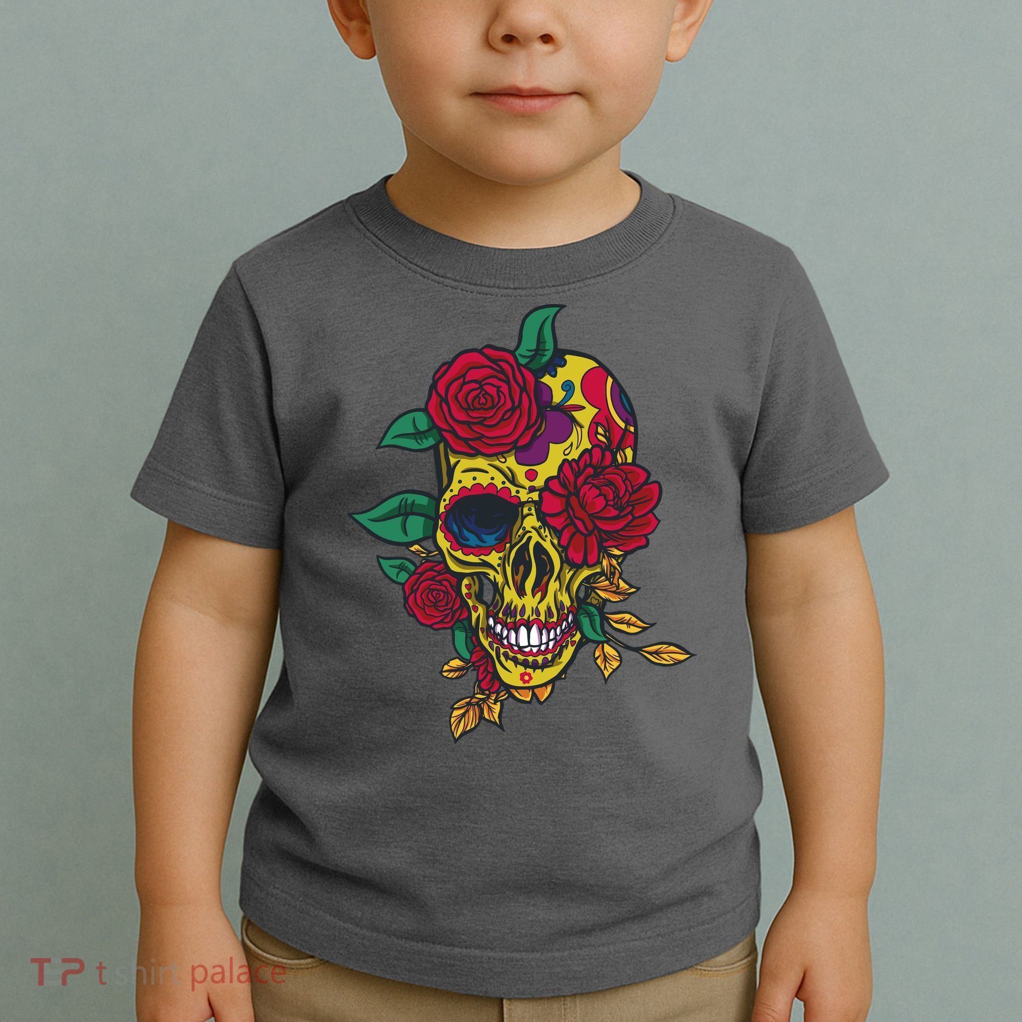 Day Of The Dead Rose Skull Toddler T-Shirt