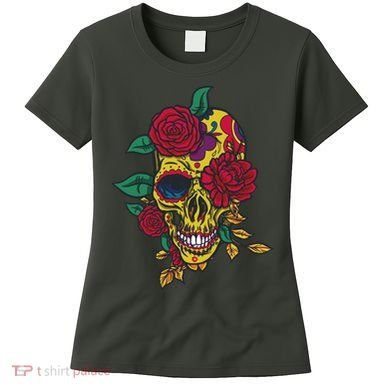 Day Of The Dead Rose Skull Women's T-Shirt