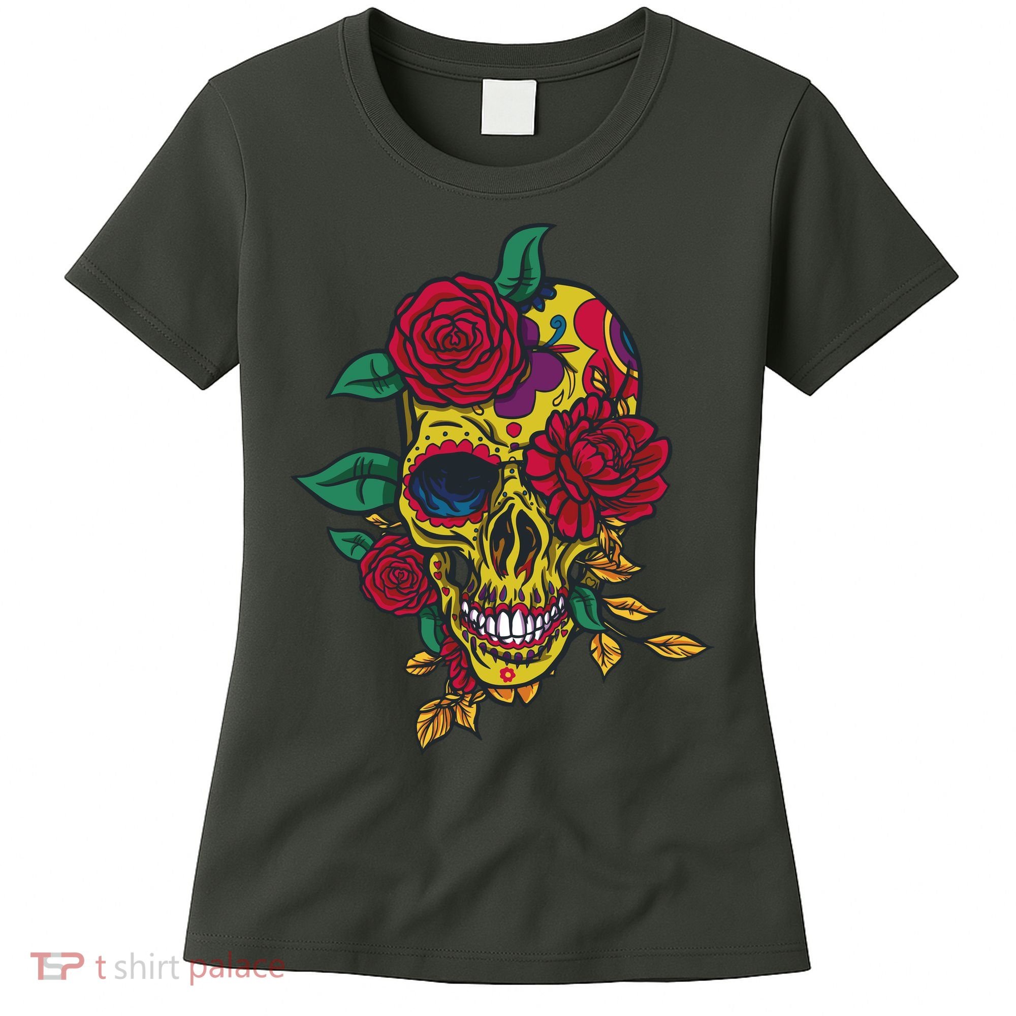 Day Of The Dead Rose Skull Women's T-Shirt