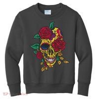 Day Of The Dead Rose Skull Kids Sweatshirt thumb 0