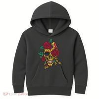 Day Of The Dead Rose Skull Kids Hoodie thumb 0