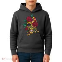 Day Of The Dead Rose Skull Kids Hoodie thumb 4