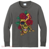 Day Of The Dead Rose Skull Kids Long Sleeve Shirt thumb 0