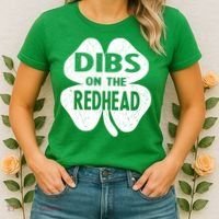 Dibs On The Redhead St PattyS Day Funny PatrickS Day Women's T-Shirt thumb 2