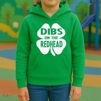 Dibs On The Redhead St PattyS Day Funny PatrickS Day Kids Hoodie thumb 3