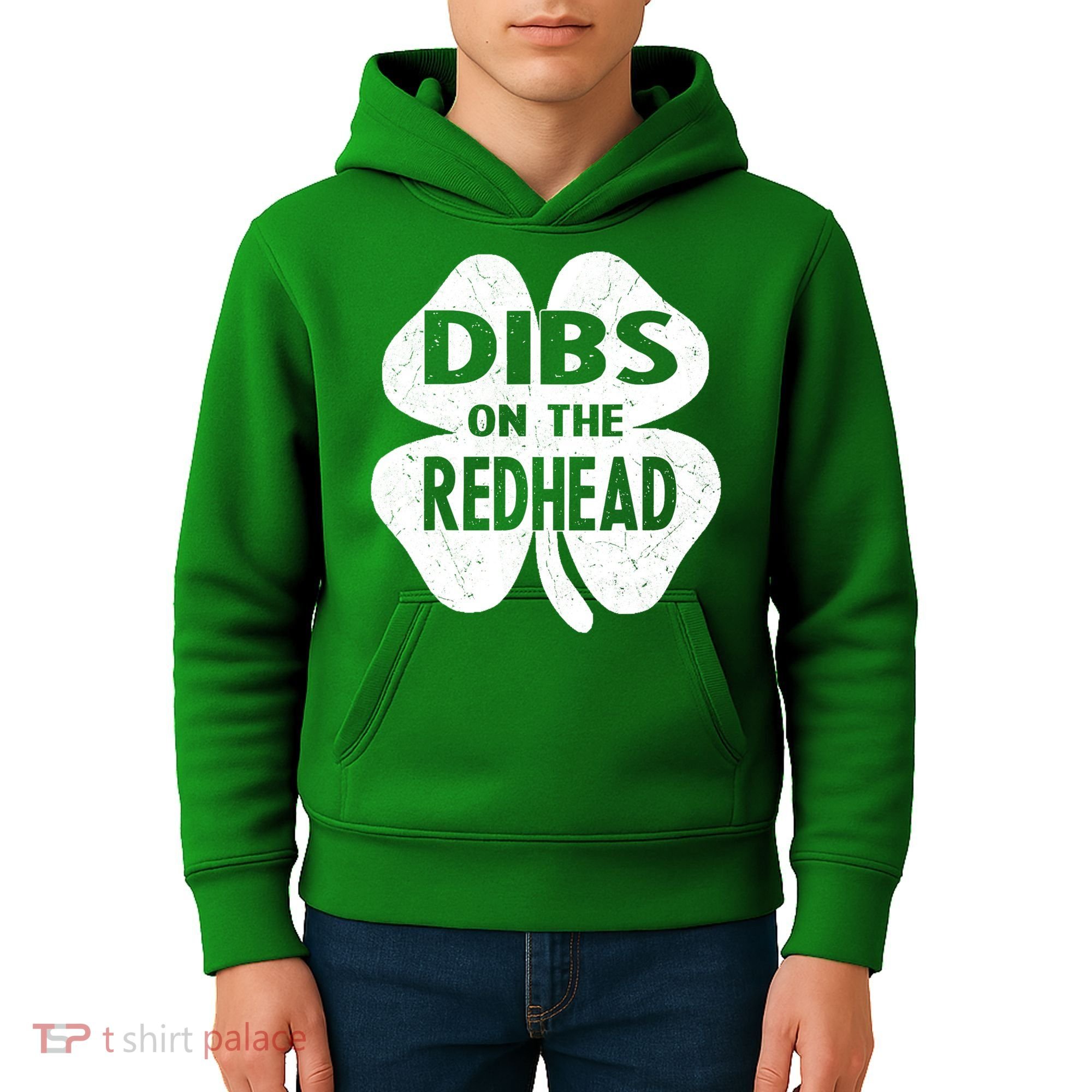 Dibs On The Redhead St PattyS Day Funny PatrickS Day Kids Hoodie