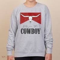 Dibs On The Cowboy Retro Bull Skull Western Country Southern Women's Sweatshirt thumb 0