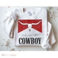 Dibs On The Cowboy Retro Bull Skull Western Country Southern Sweatshirt thumb 2