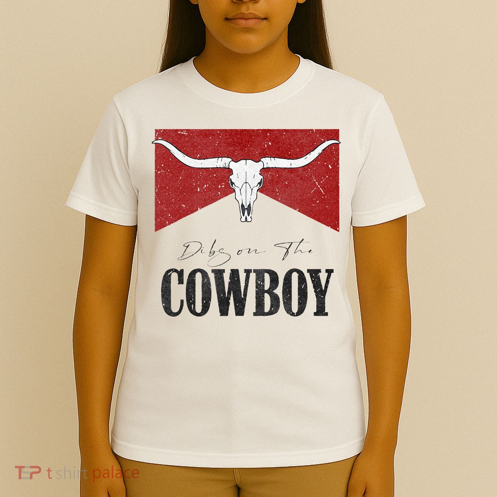 Dibs On The Cowboy Retro Bull Skull Western Country Southern T-Shirt