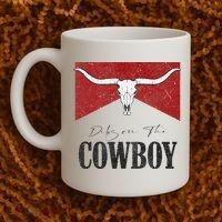 Dibs On The Cowboy Retro Bull Skull Western Country Southern Coffee Mug thumb 2
