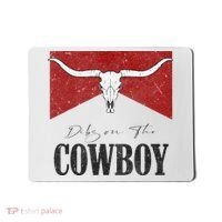 Dibs On The Cowboy Retro Bull Skull Western Country Southern Mousepad thumb 0
