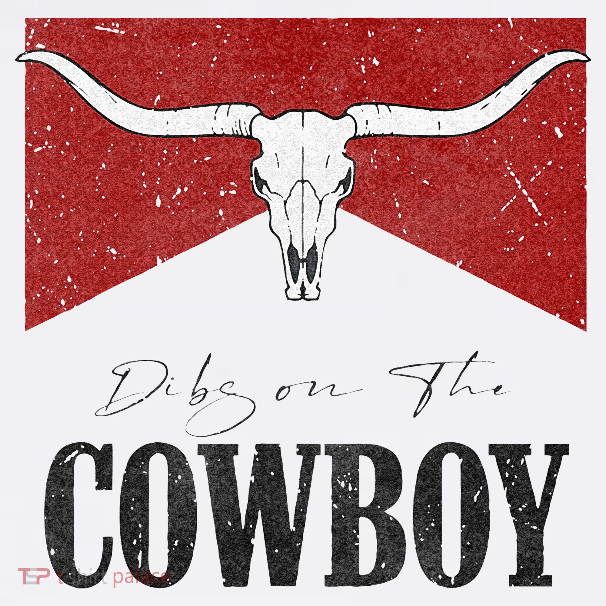 Dibs On The Cowboy Retro Bull Skull Western Country Southern Baby Bodysuit