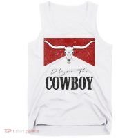 Dibs On The Cowboy Retro Bull Skull Western Country Southern Tank Top thumb 0