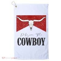 Dibs On The Cowboy Retro Bull Skull Western Country Southern Golf Towel thumb 0