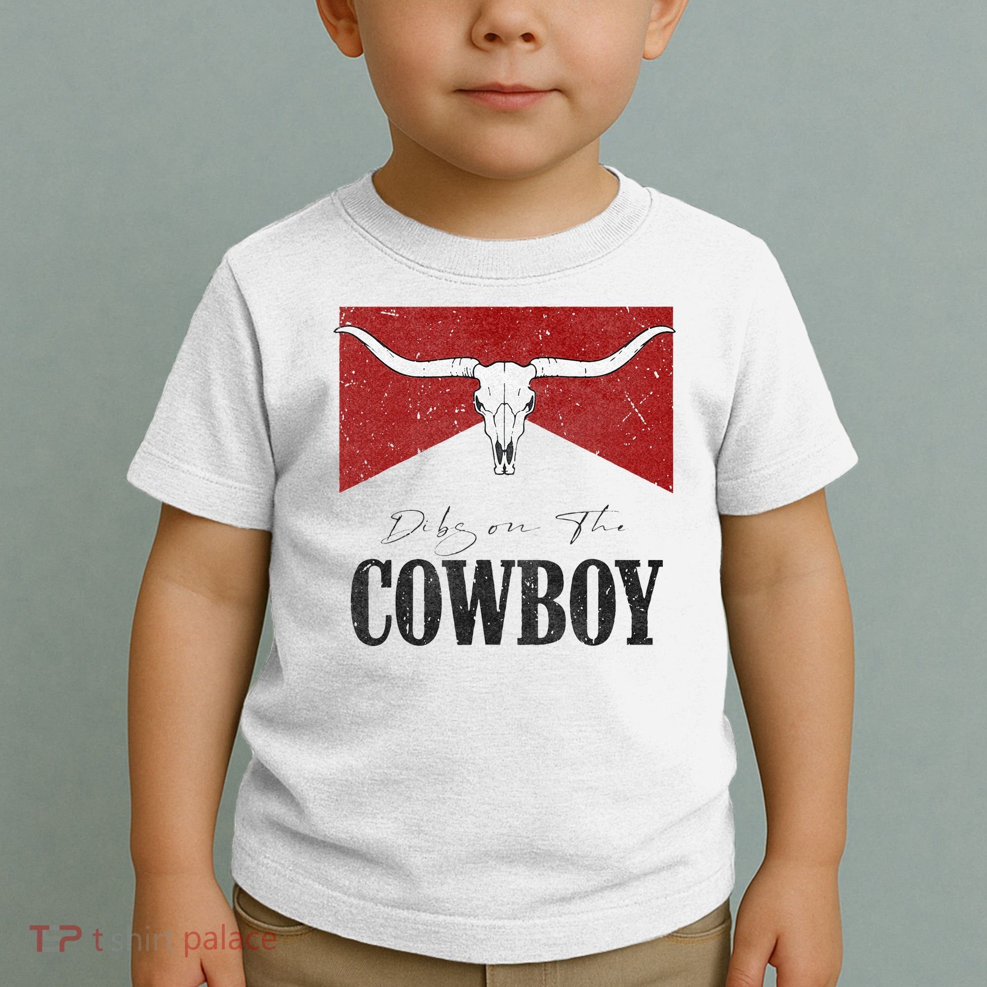 Dibs On The Cowboy Retro Bull Skull Western Country Southern Toddler T-Shirt