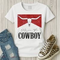 Dibs On The Cowboy Retro Bull Skull Western Country Southern Women's T-Shirt thumb 3