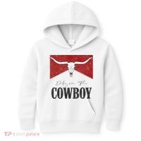 Dibs On The Cowboy Retro Bull Skull Western Country Southern Kids Hoodie thumb 0